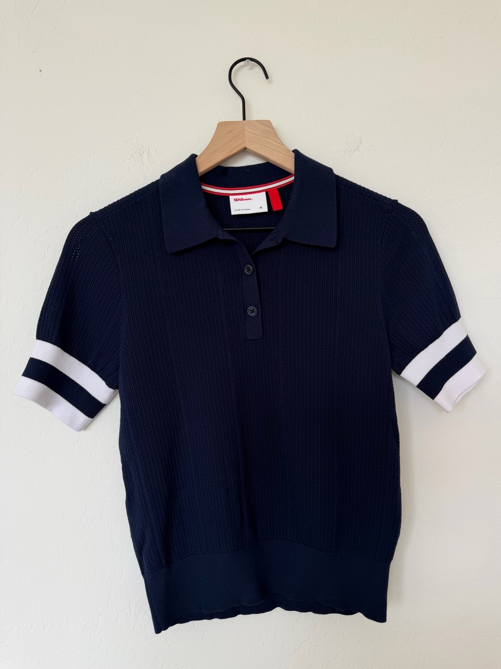 Wilson Essex Mesh Stitch Polo Sweater size S - Picture 4 of 8